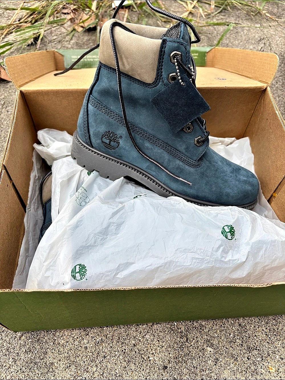 Timberland Premium 6-Inch Waterproof Boot Blue Lace-Up Boots china blue new buck